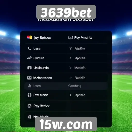 Métodos de pagamento disponíveis em 3639bet